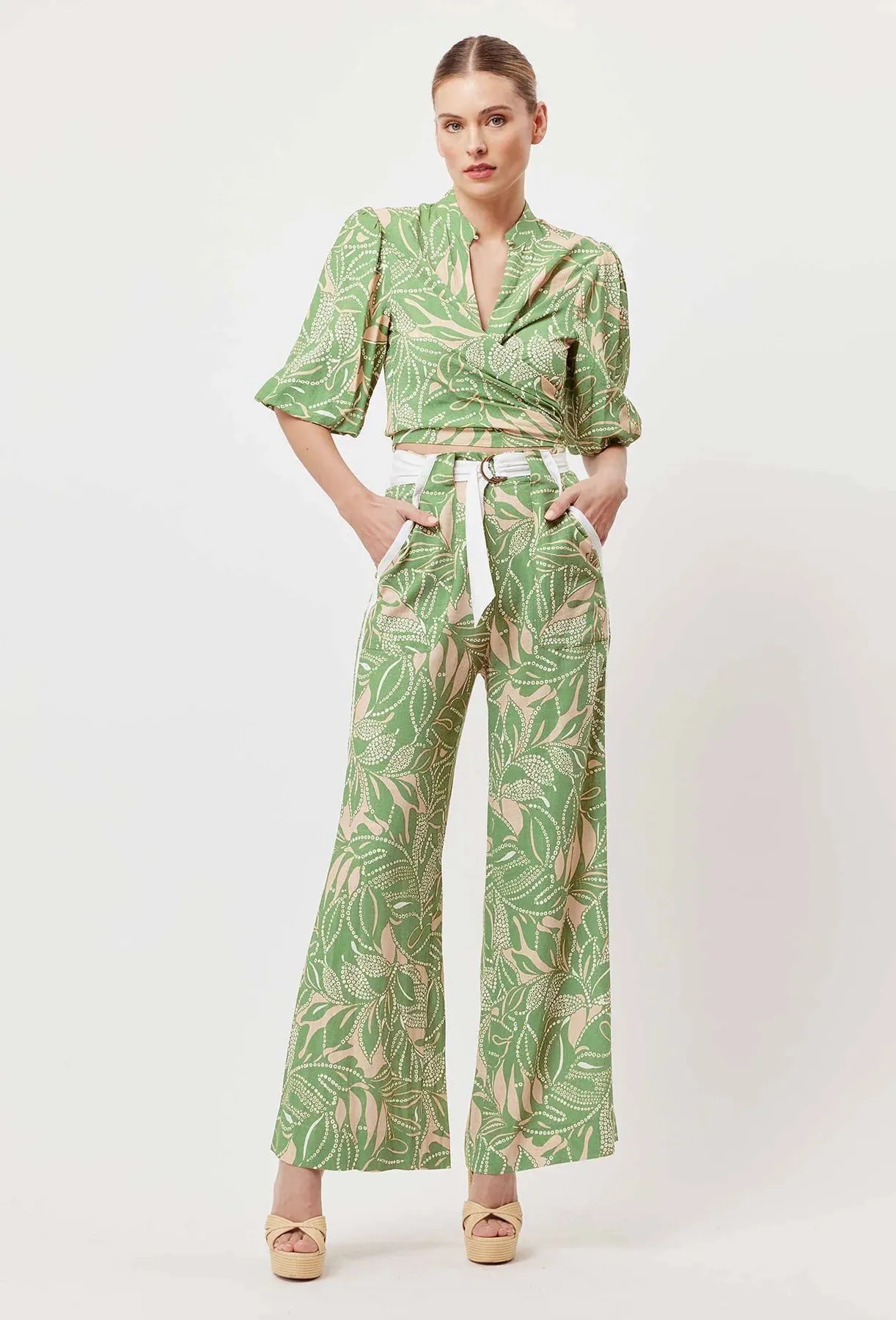 ONCEW WAS GRACE LINEN PANT IN JUNGLE TROPICO