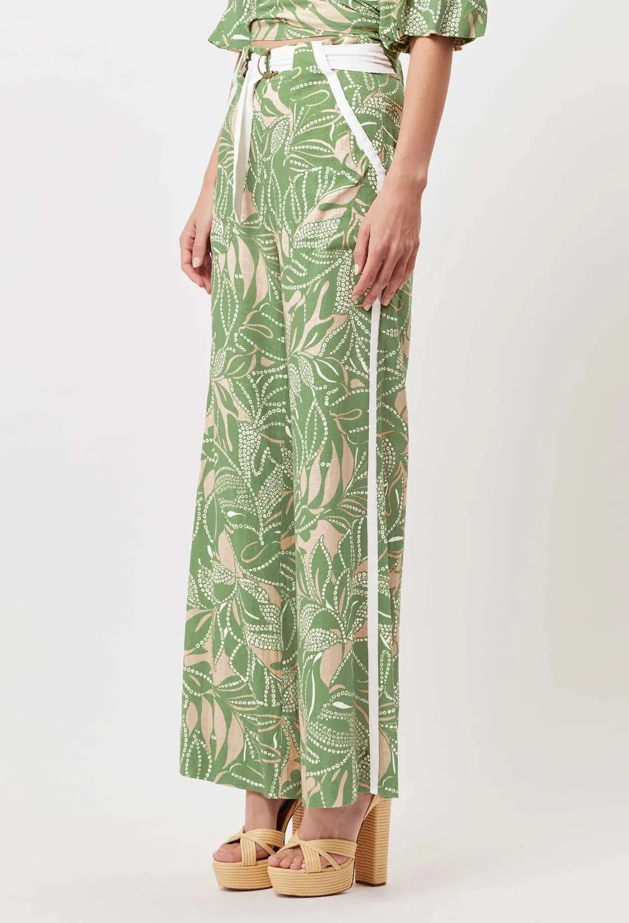 ONCEW WAS GRACE LINEN PANT IN JUNGLE TROPICO