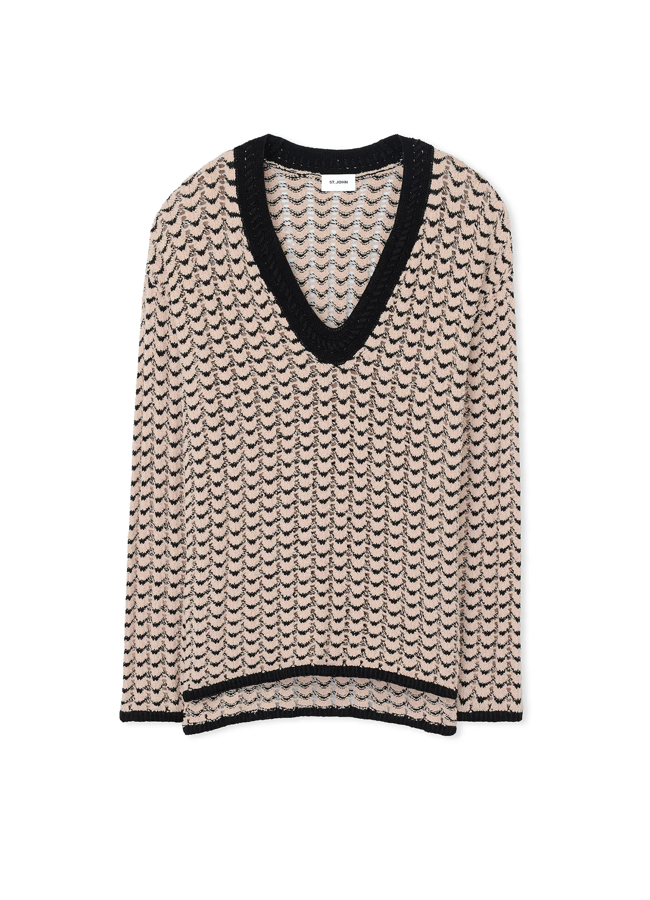 Open Chevron Knit Sweater