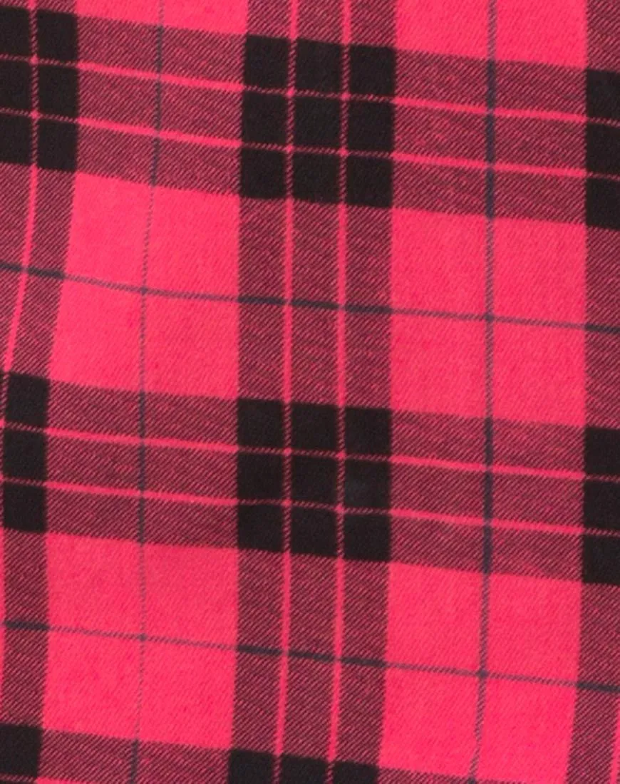 Pelmet Skirt in Winter Plaid Red / Black