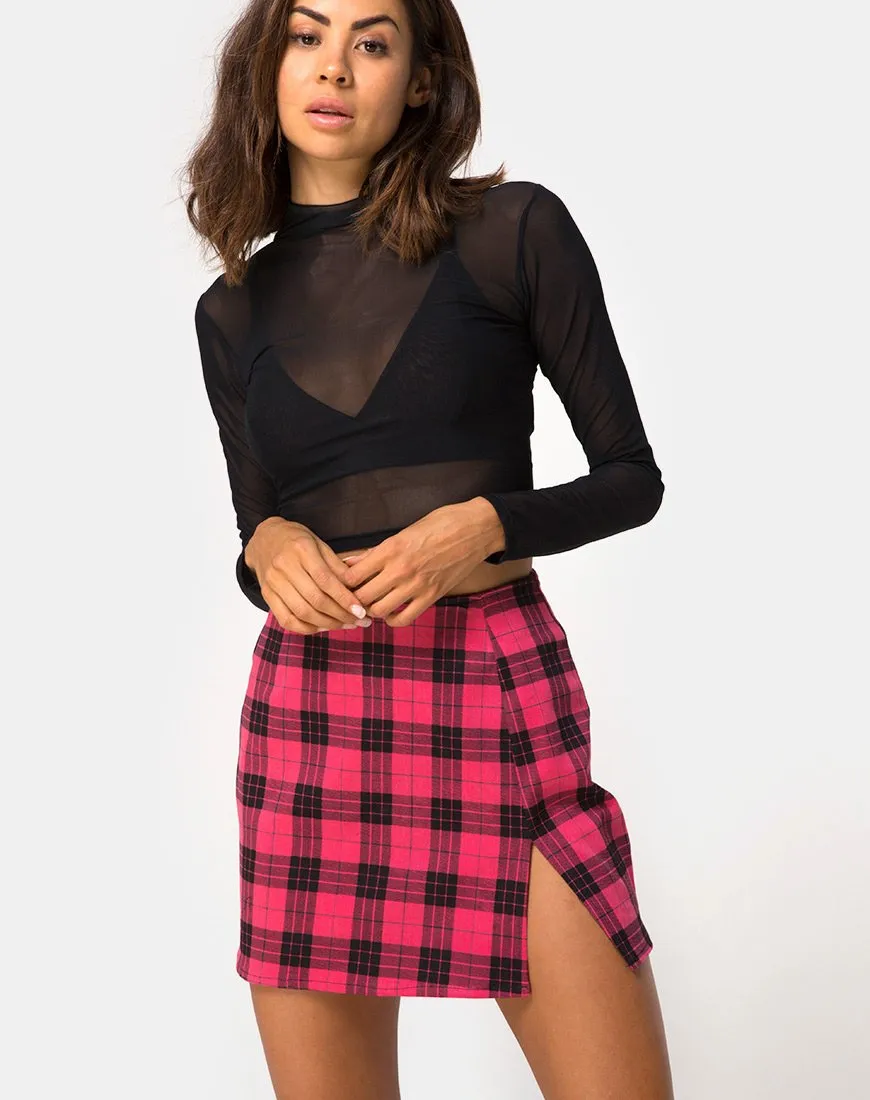 Pelmet Skirt in Winter Plaid Red / Black