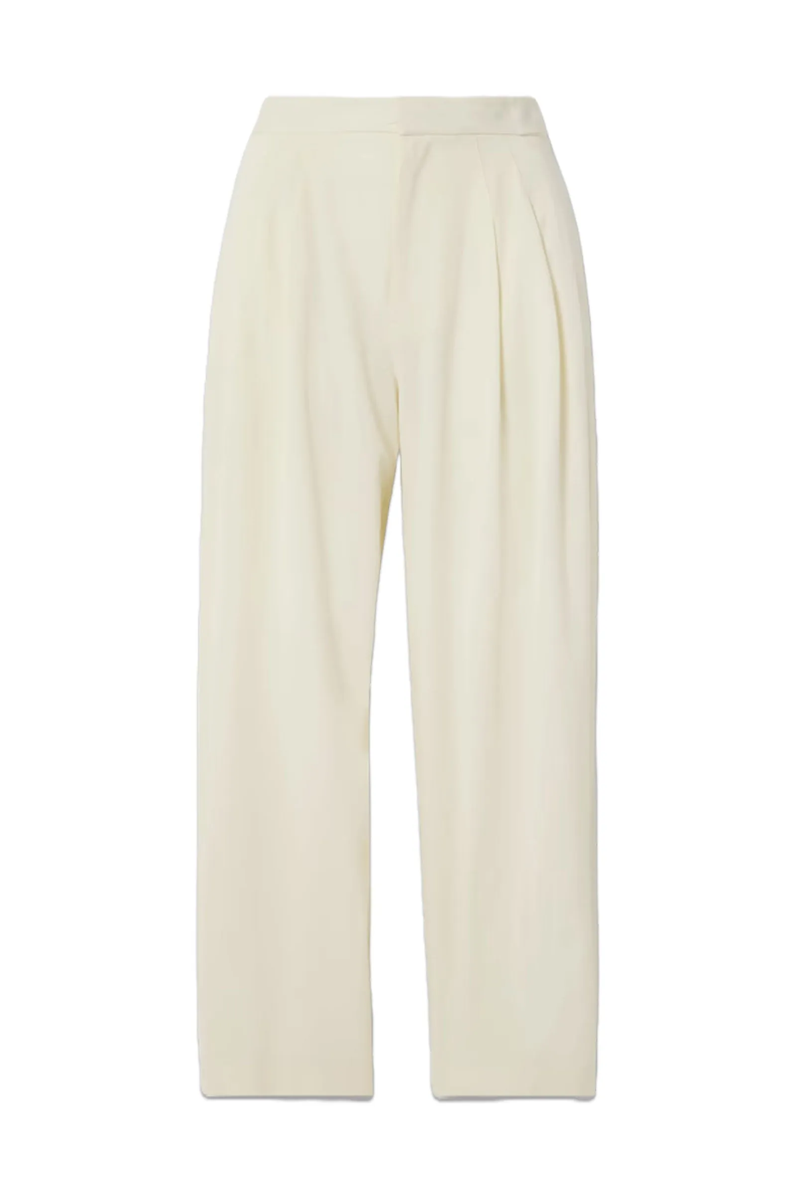 Pleated Wool-Blend Wide-Leg Pants