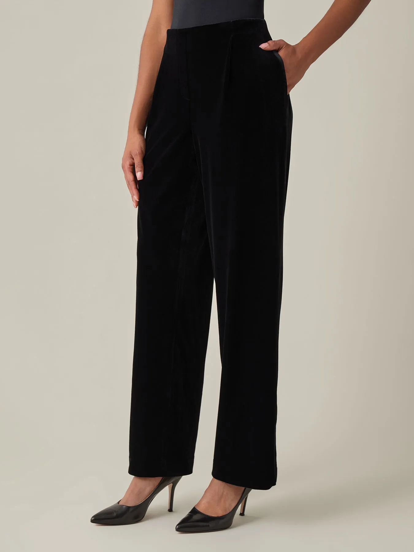 Pull-On Wide Leg Pant, Velvet