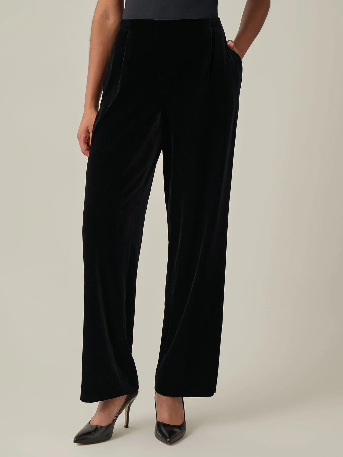 Pull-On Wide Leg Pant, Velvet