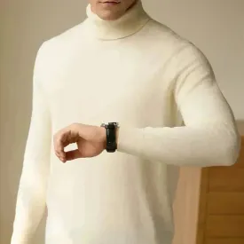 Pure Wool Thermal Slim Fit Turtleneck Sweater for Men