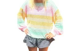 Rainbow Stripes Cozy Sweater