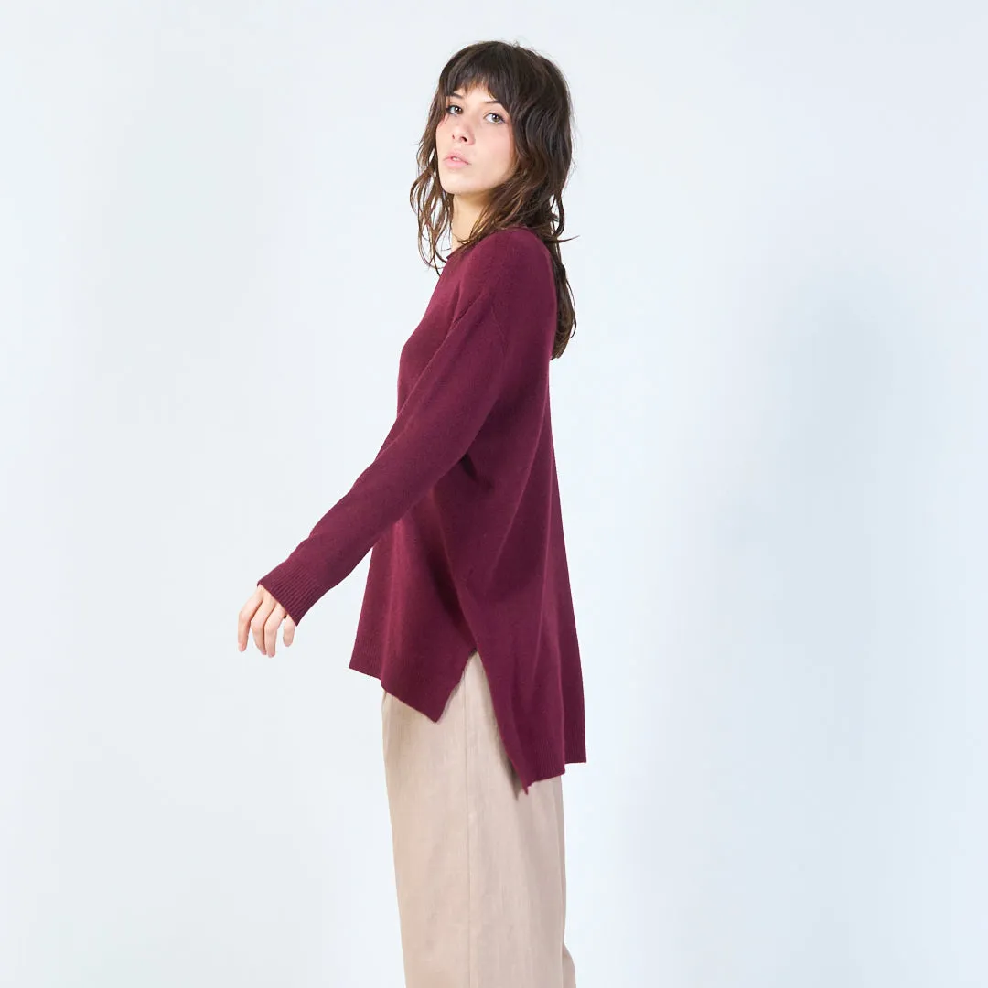 Relaxed fit asymmetrical knit sweater wholesale