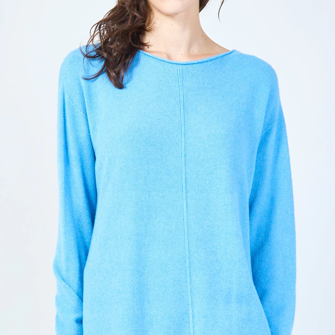 Relaxed fit asymmetrical knit sweater wholesale