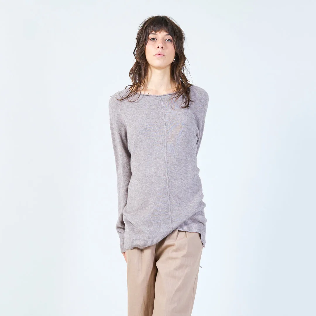 Relaxed fit asymmetrical knit sweater wholesale