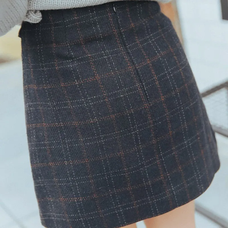 Signature 2019 Collection Preppy Vintage High Waist Plaid Skirt *Caravan Maya Exclusive