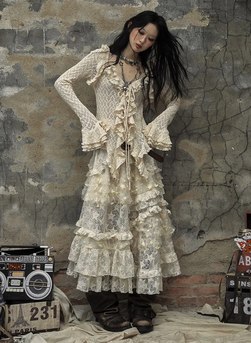 Starlit Lace Victorian Blouse