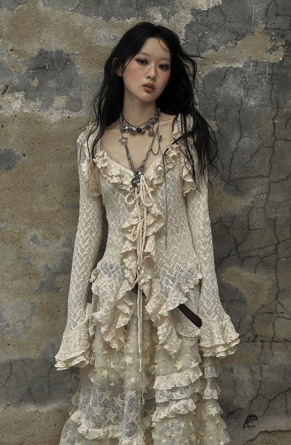 Starlit Lace Victorian Blouse