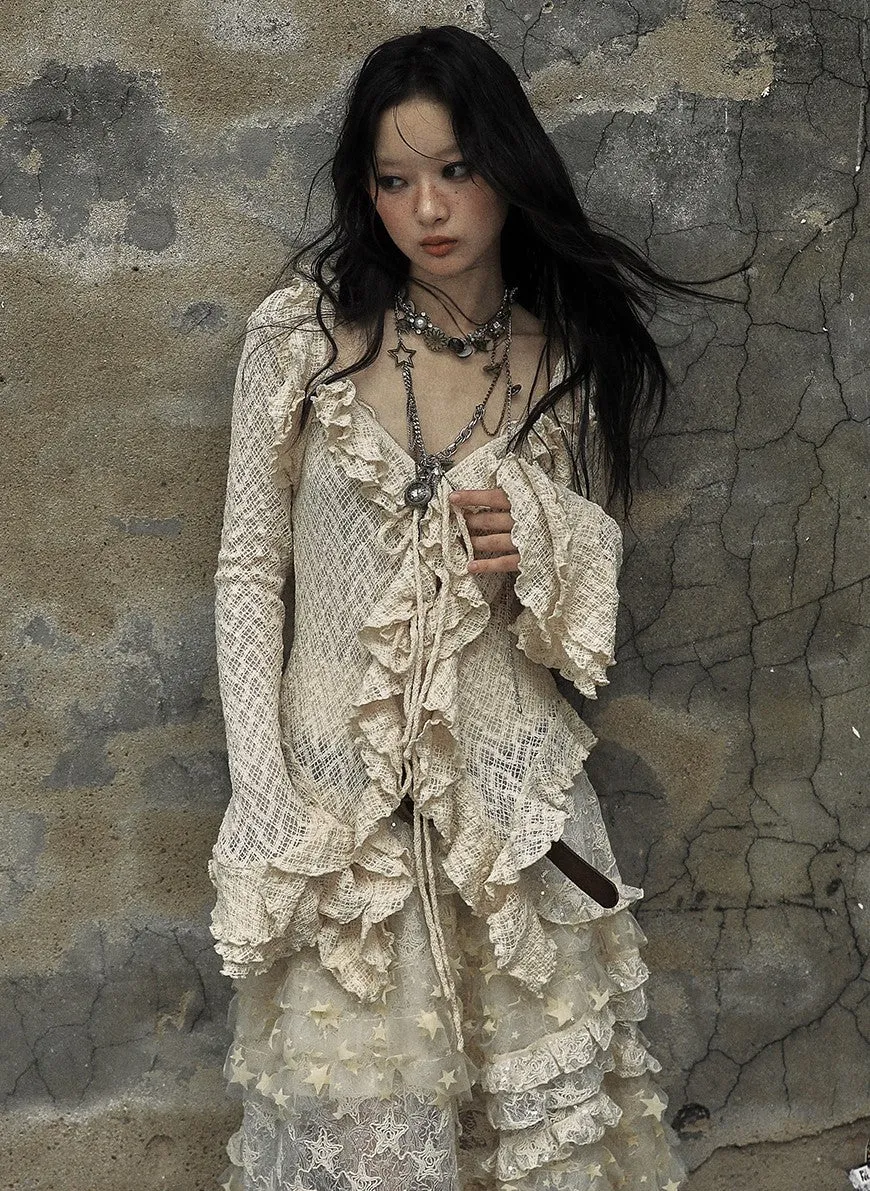 Starlit Lace Victorian Blouse