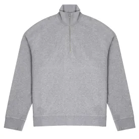 Sunspel Womens Half Zip Loopback Sweatshirt Grey Melange