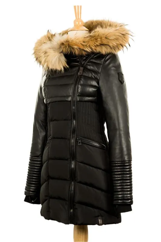 SYLVIA Leather Sleeved Down Parka: A Timeless Icon of Winter Elegance