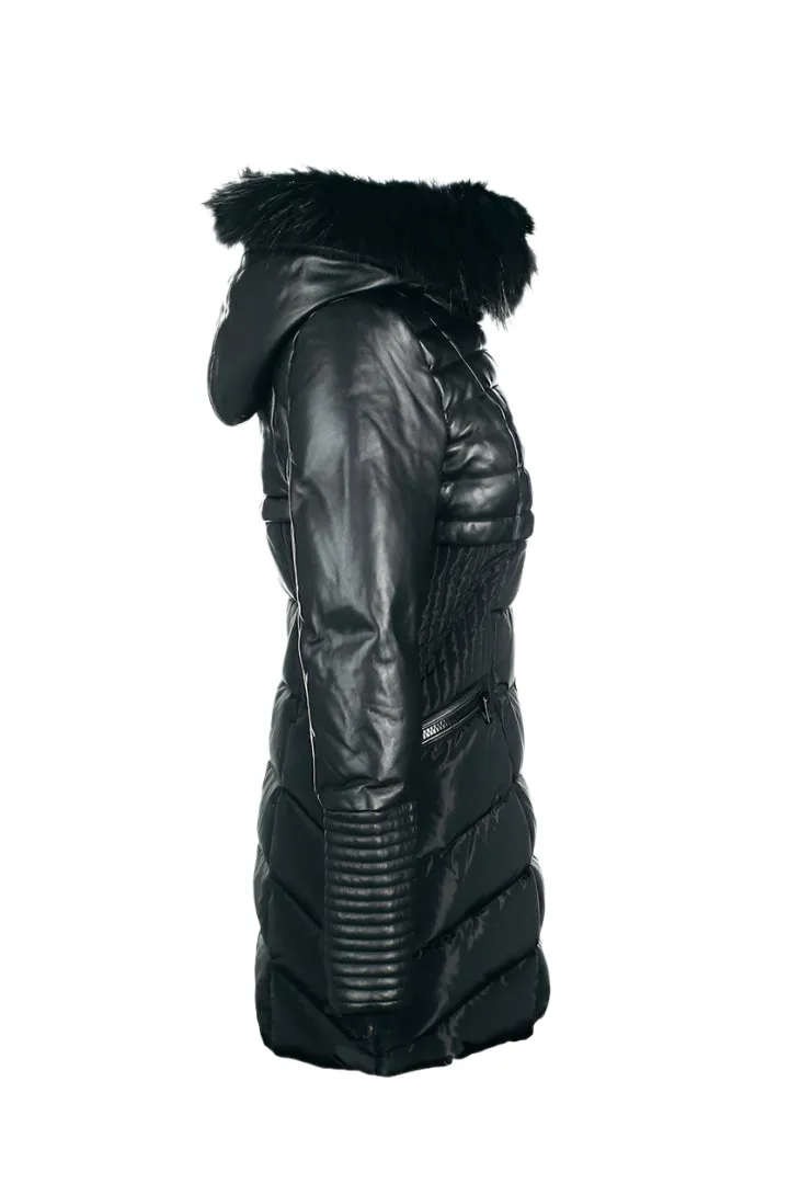 SYLVIA Leather Sleeved Down Parka: A Timeless Icon of Winter Elegance