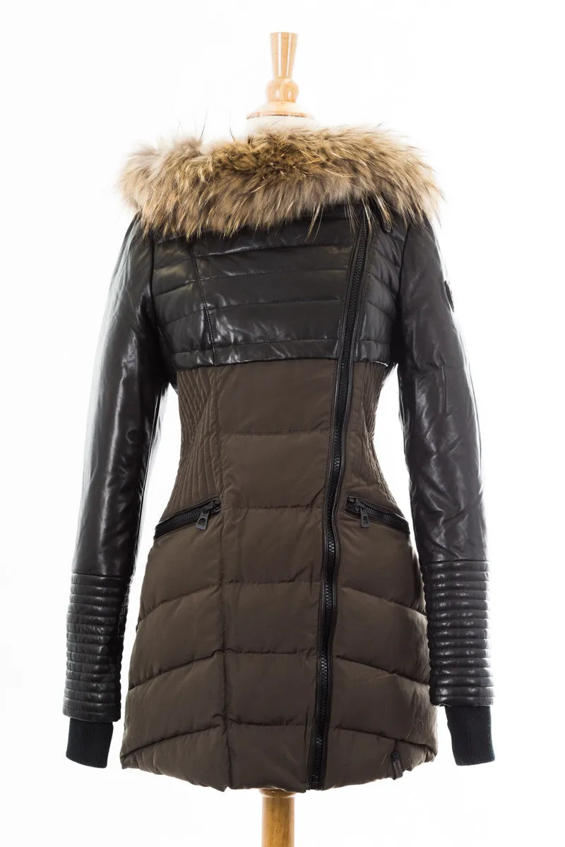 SYLVIA Leather Sleeved Down Parka: A Timeless Icon of Winter Elegance