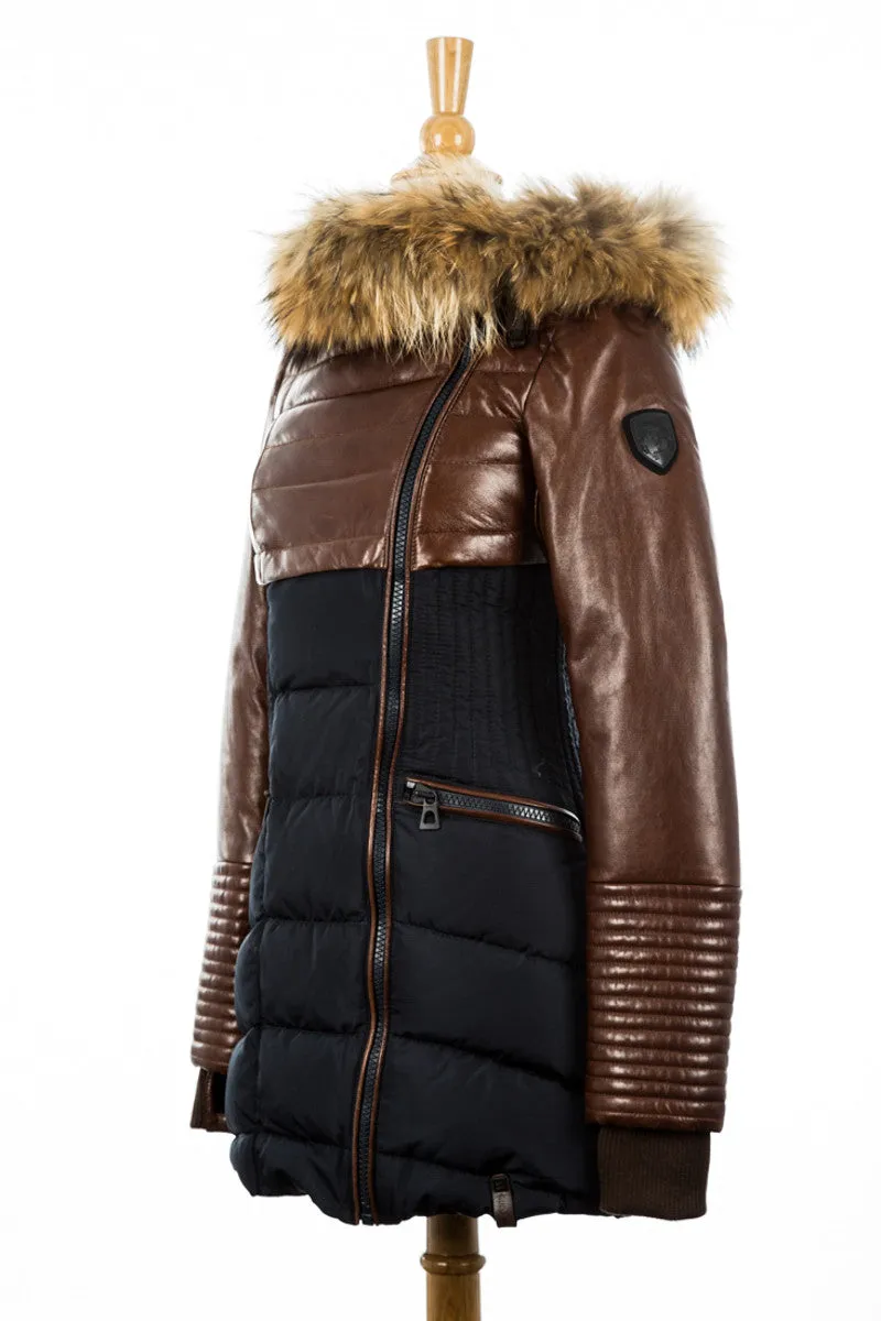 SYLVIA Leather Sleeved Down Parka: A Timeless Icon of Winter Elegance