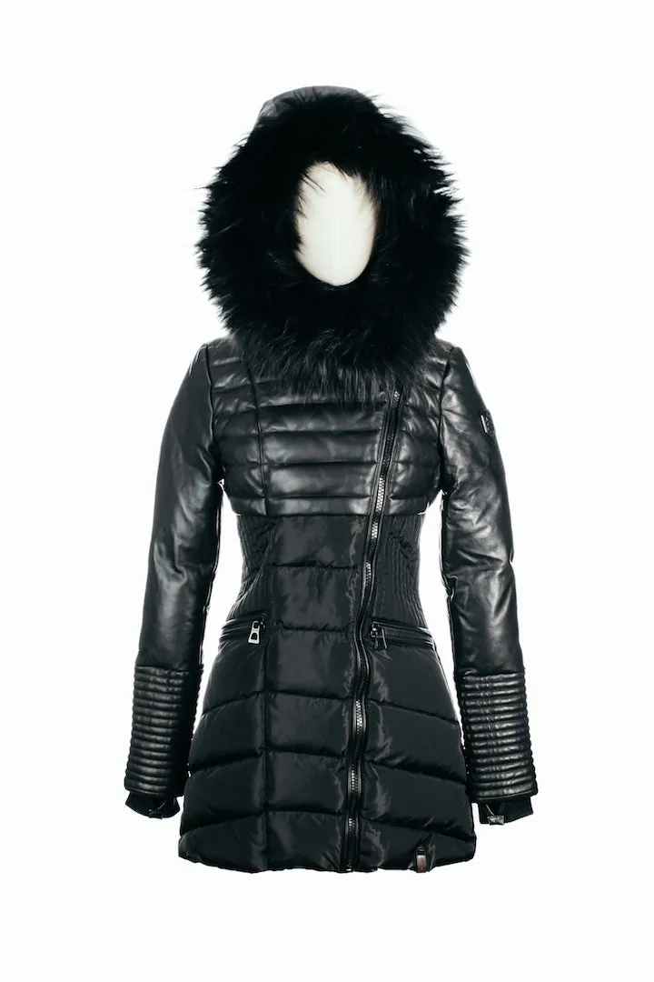 SYLVIA Leather Sleeved Down Parka: A Timeless Icon of Winter Elegance