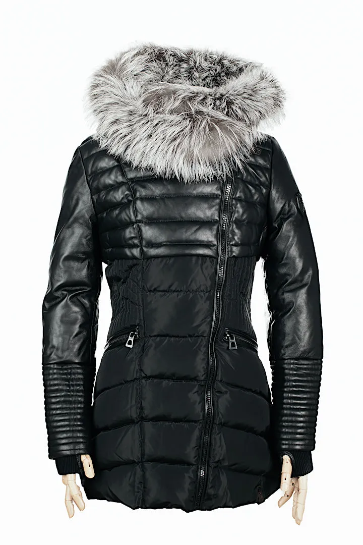 SYLVIA Leather Sleeved Down Parka: A Timeless Icon of Winter Elegance