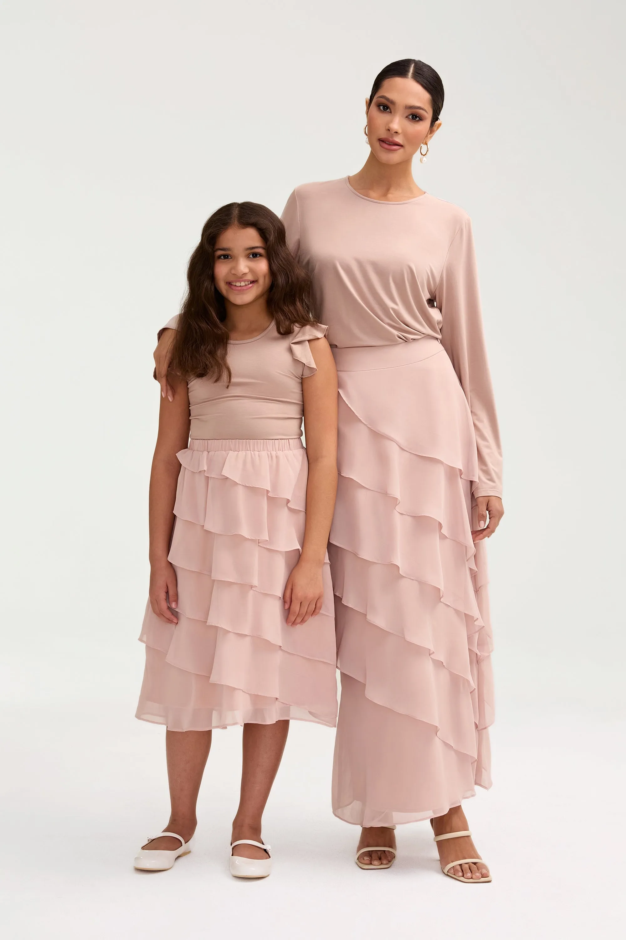 Tasnima Tiered Chiffon Skirt & Top Set (Girls)