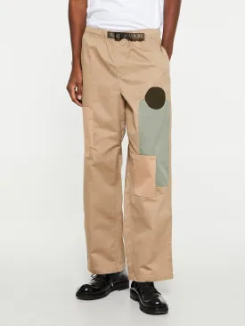 Twill Patchwork Climber Pants in Tan