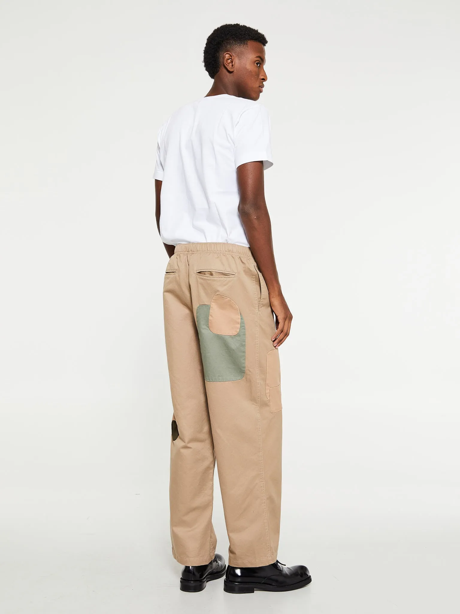 Twill Patchwork Climber Pants in Tan