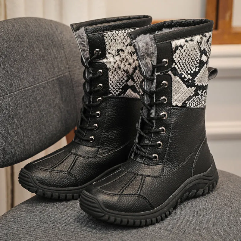 Winter Snow Boots Women Comfortable Ankle Boots Women Lace Up Warm Platform Boots