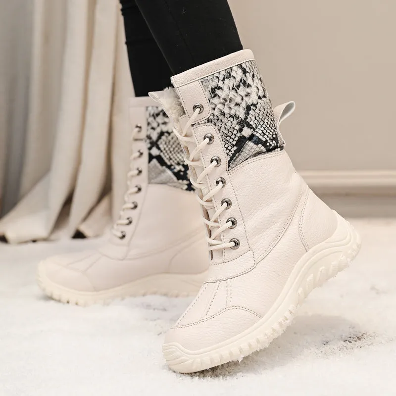 Winter Snow Boots Women Comfortable Ankle Boots Women Lace Up Warm Platform Boots