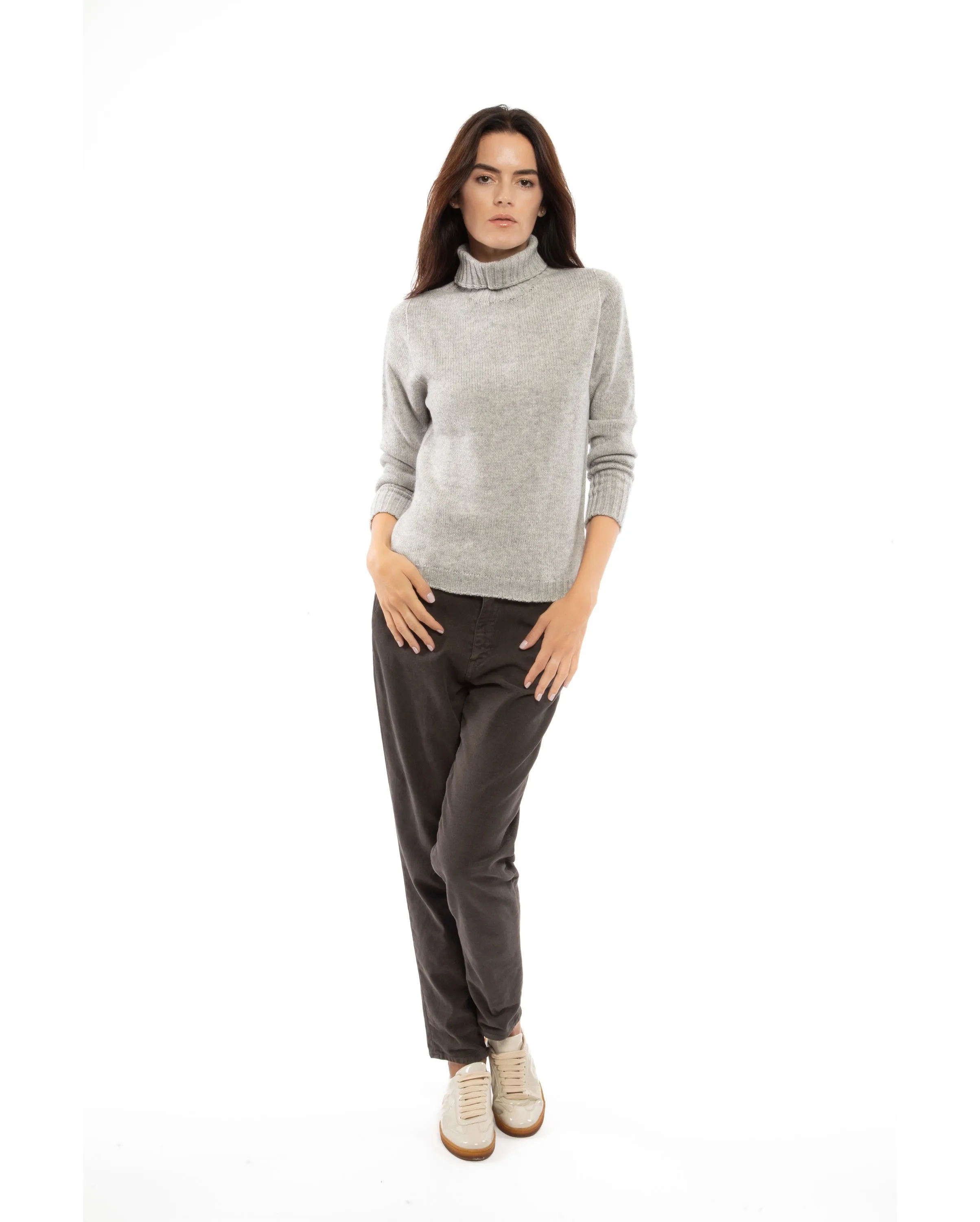 Women's Classic Cashmere Turtleneck Sweater Taupe