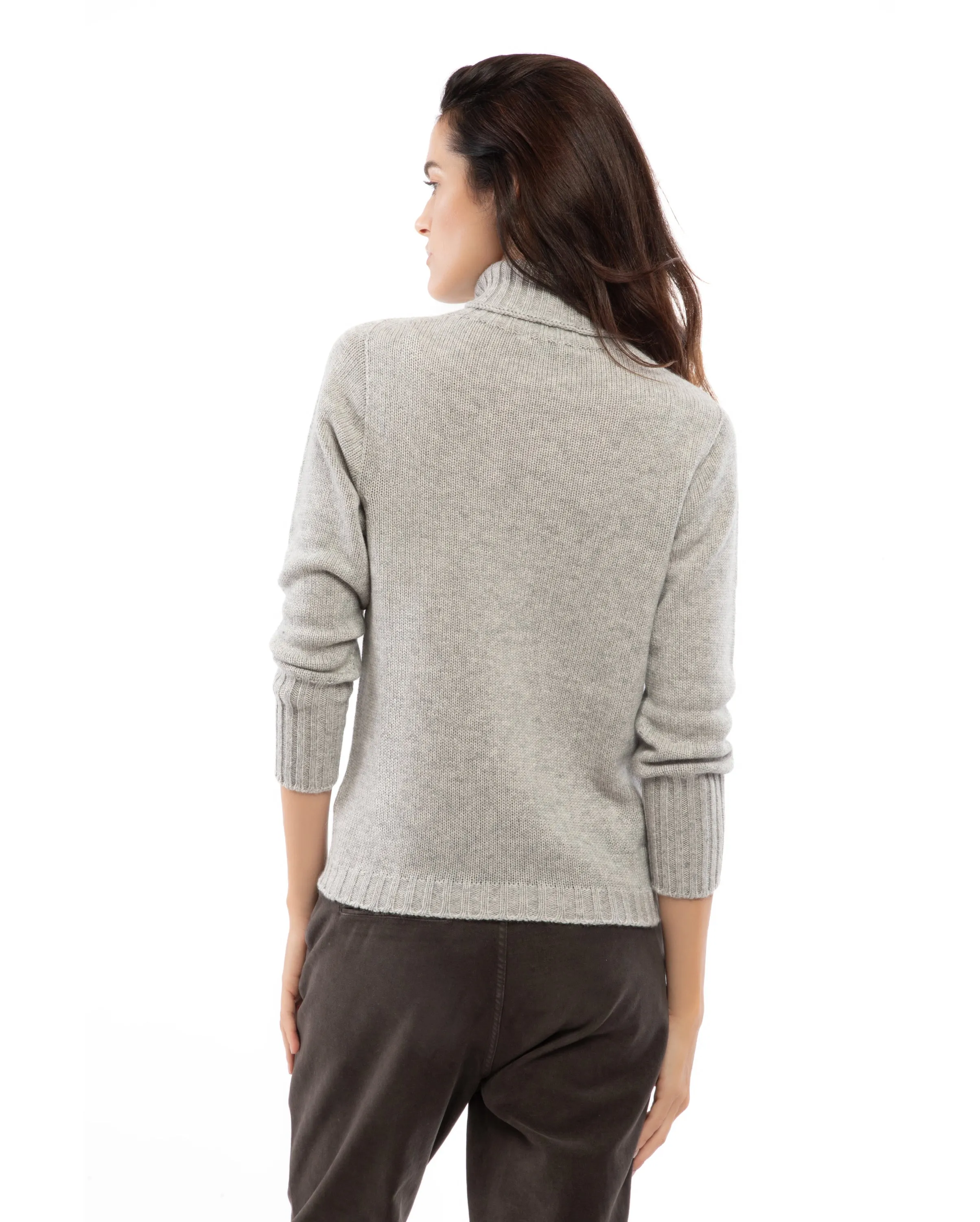 Women's Classic Cashmere Turtleneck Sweater Taupe