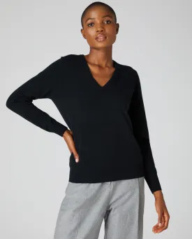 Women's Phoebe V Neck Cashmere Jumper Black