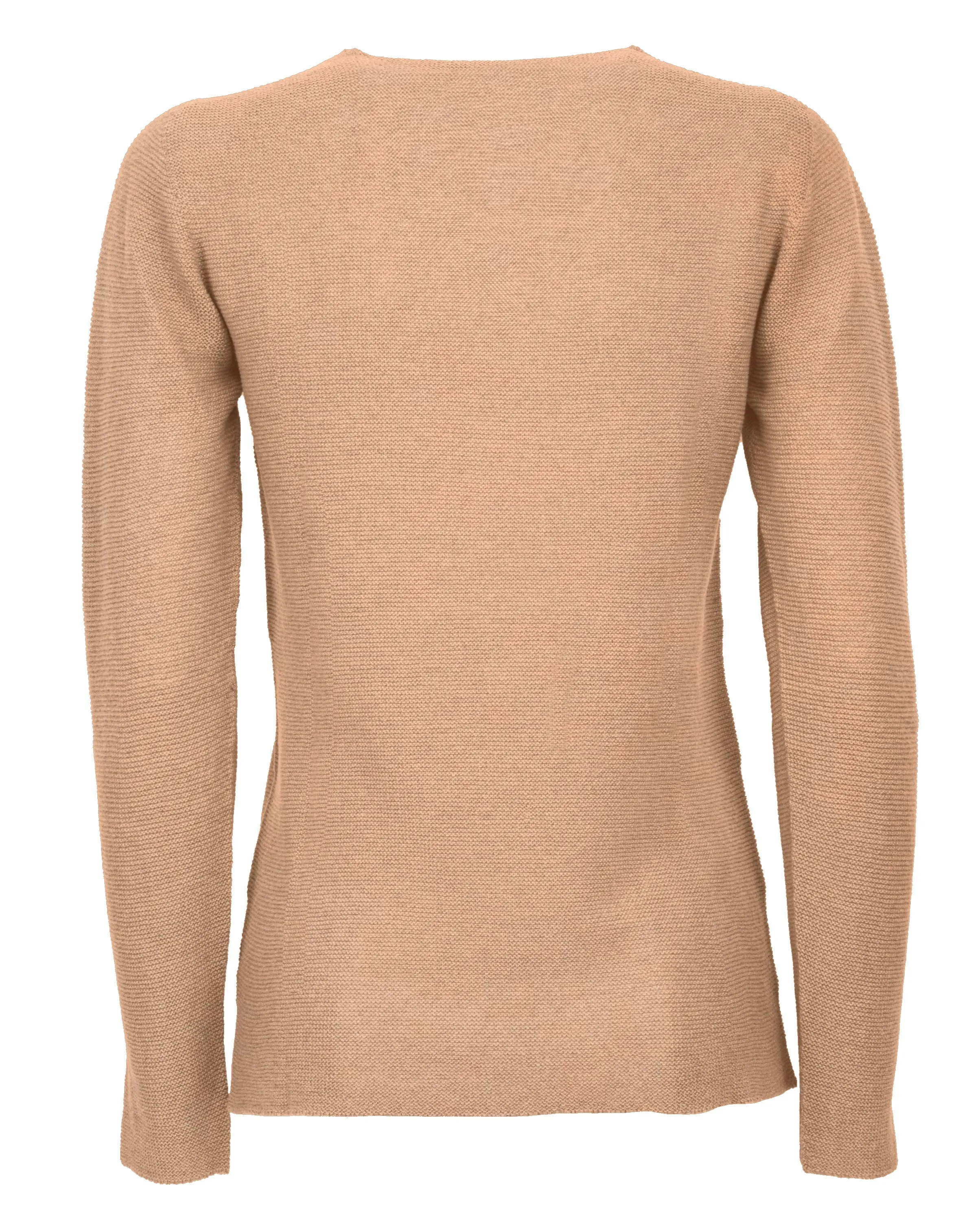 Women's Pure Cashmere Links Stitch V-Neck Camel