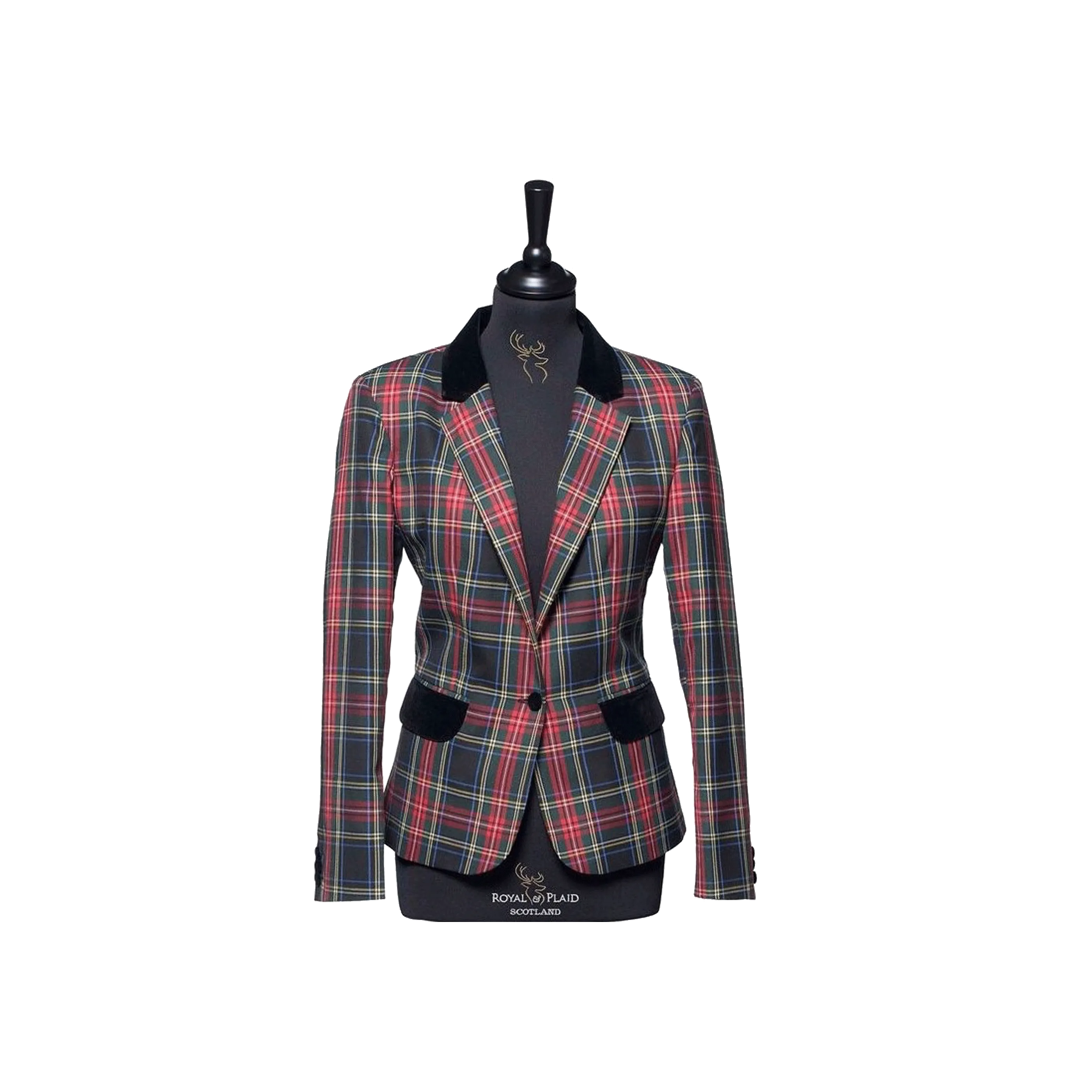 Womens Tartan Blazer - Black Stewart